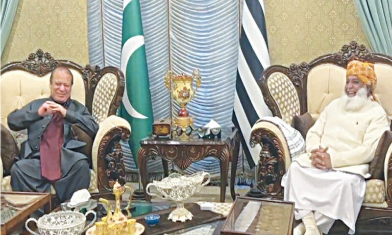 nawaz-sharif-seeks-maulana-fazalur-rehman-s-support-for-election-of-pm-president