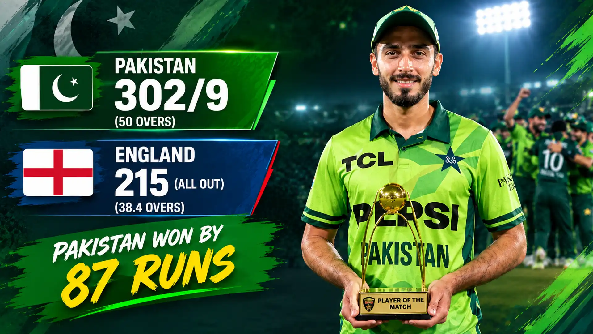 Arafat Minhas Stars as Pakistan Beat England by 87 Runs