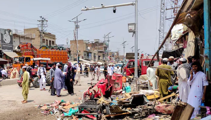 Deadly blast at Lakki Marwat bazaar claims nine lives.