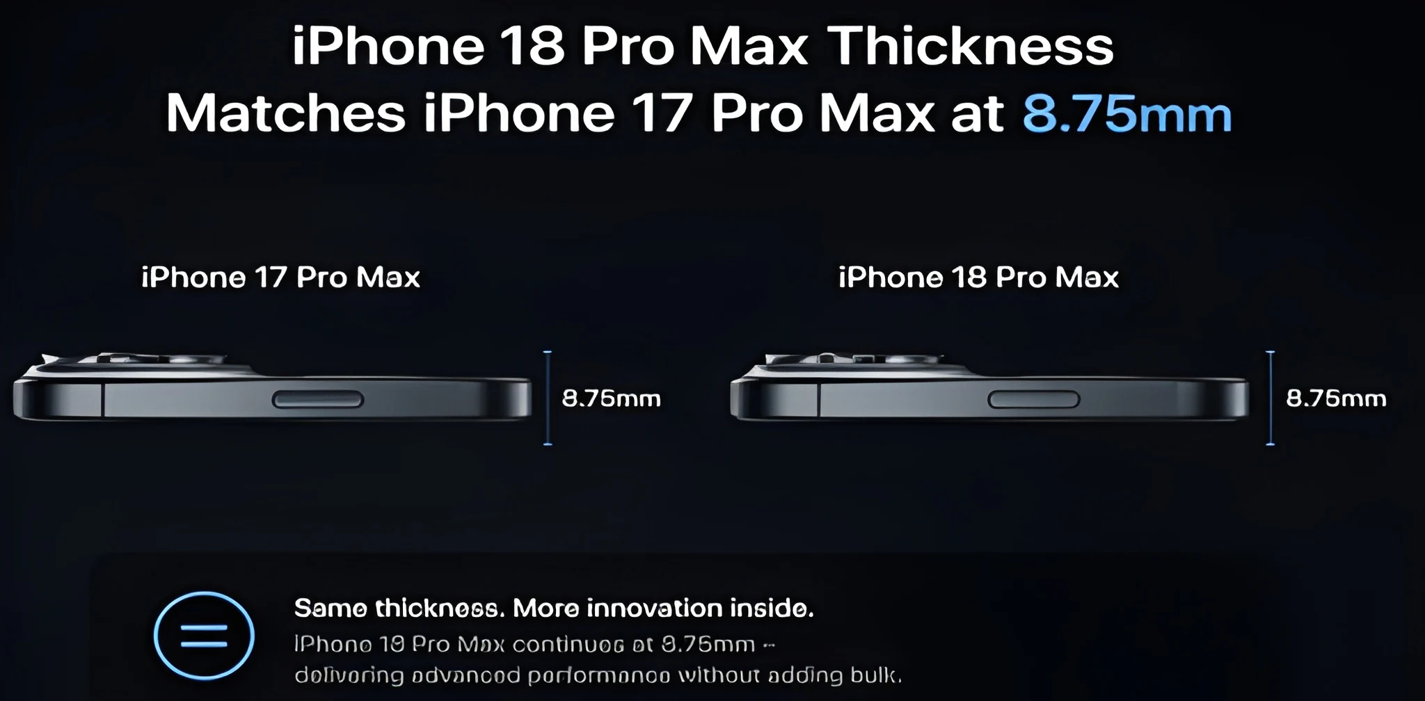 iPhone 18 Pro Max to retain 8.75mm thickness of iPhone 17 Pro Max