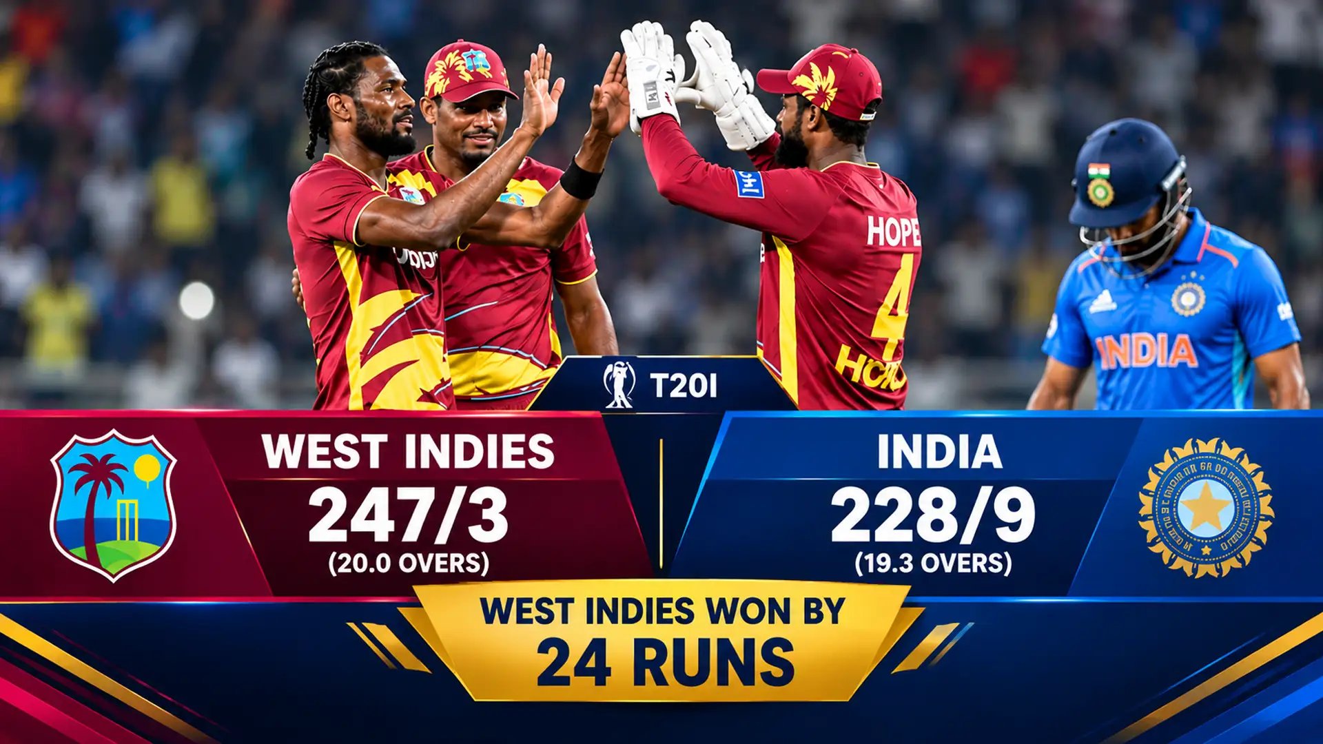 West Indies Beat India as Shai Hope Hits Century